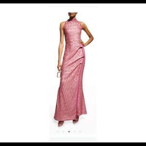 Chiara Boni La Petite Robe Teodelina Sequin Halter Gown